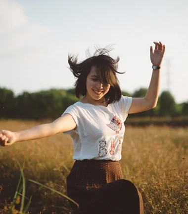 A Girl having fun in field
