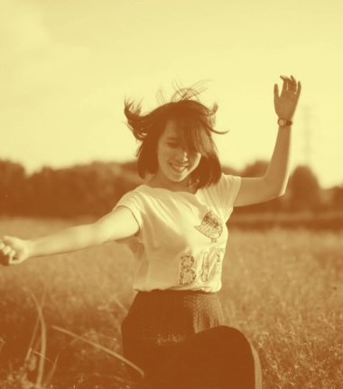 A Girl having fun in field