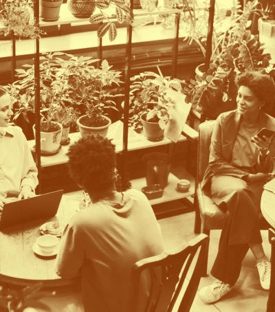 woman sitting at coffee shop